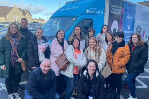 Participants outside the Autism Bus | NICRC